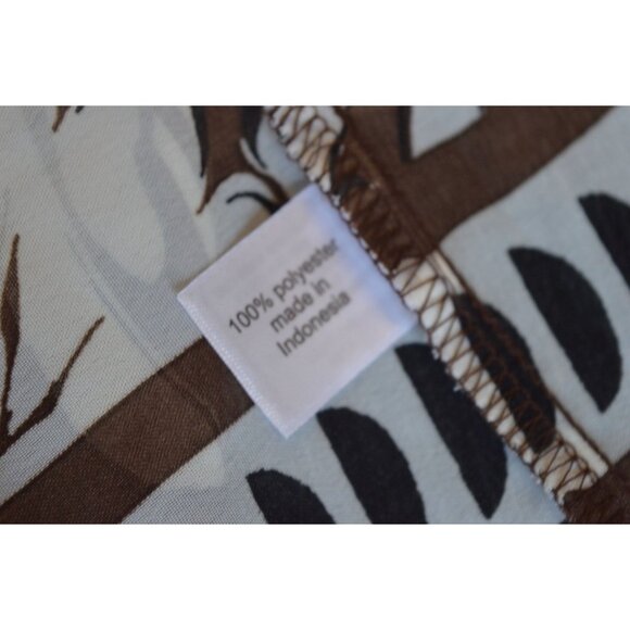 Lane Bryant One Size Maxi Chiffon Over Piece Brown White Sheer Boho Summer Fall - Picture 6 of 8